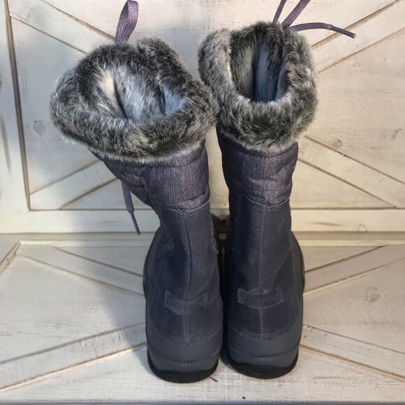 The North Face Nuptse faux Fur Boots Iron Gate Grey Quail Grey purple sz 8.5 - Picture 6 of 10